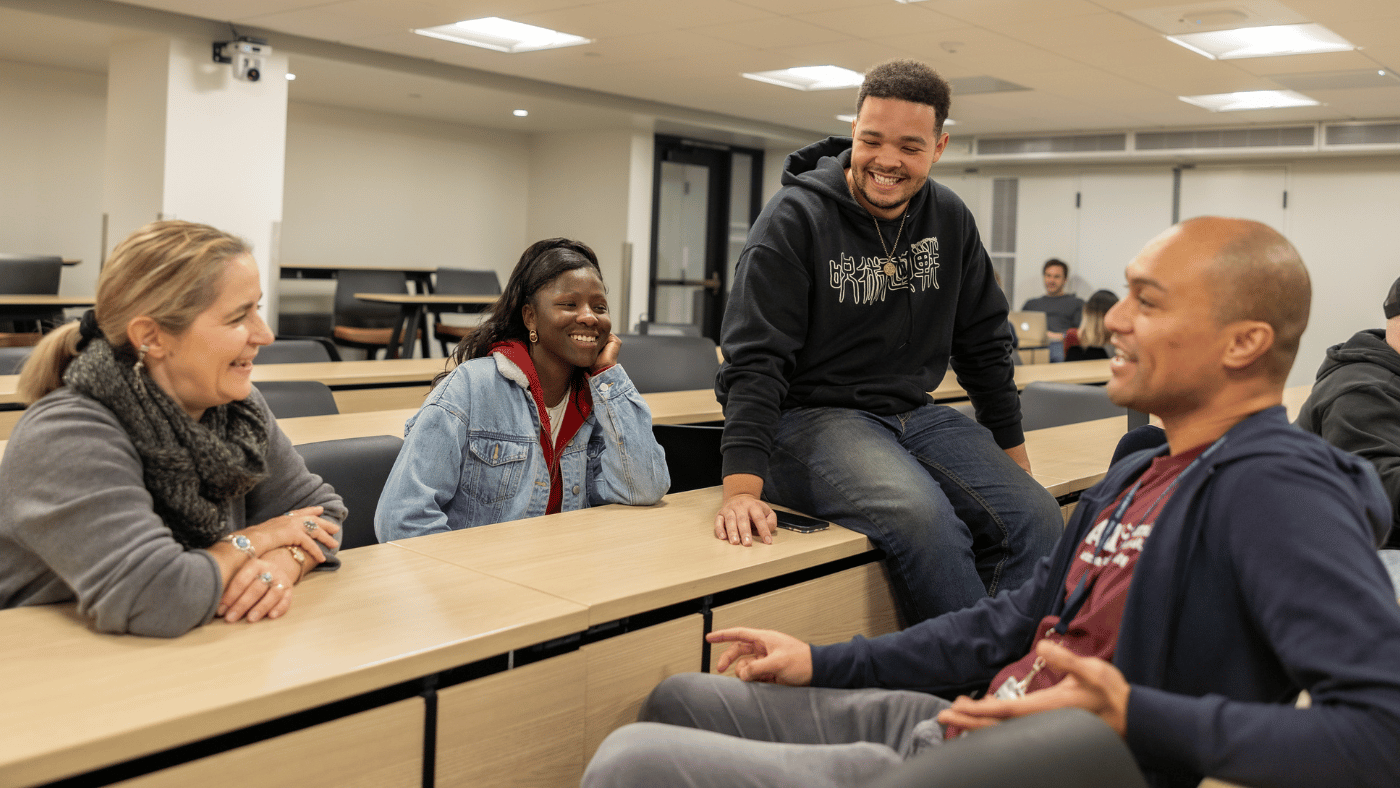 Student in classroom with California College of ASU faculty